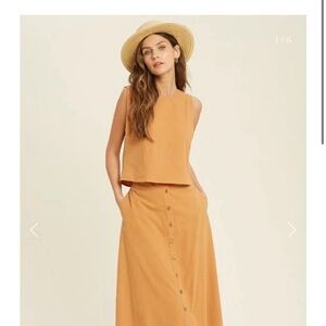 Chic Tan Women's Skirt Set